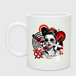 Кружка керамическая Gravitation Three pop art girl, цвет: фосфор