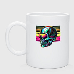 Кружка керамическая Cyber skull - fantasy ai art, цвет: белый