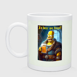 Кружка керамическая In beer we trust - motto, цвет: фосфор