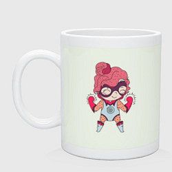 Кружка керамическая Супер девочка, цвет: фосфор