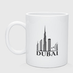 Кружка керамическая Dubai city style, цвет: белый