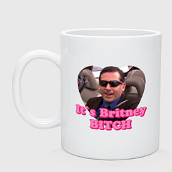 Кружка керамическая Its Breatney B*tch Michael Scott - офис, цвет: белый