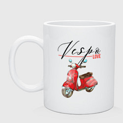 Кружка керамическая Love - Vespa, цвет: белый