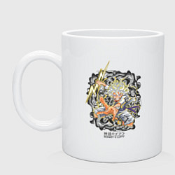 Кружка керамическая One piece молния Moncey D Luffy, цвет: белый