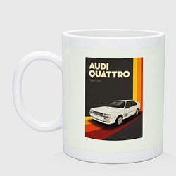 Кружка керамическая Audi Quattro автомобиль, цвет: фосфор