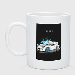 Кружка керамическая Subaru авто, цвет: белый
