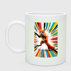 Кружка керамическая Лиса на вечеринке, цвет: фосфор