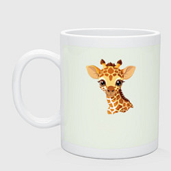 Кружка керамическая Портрет жирафёнка, цвет: фосфор