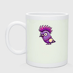 Кружка керамическая Голубь панк с ирокезом, цвет: фосфор