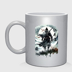 Кружка керамическая Призрак Цусимы - Японский самурай, цвет: серебряный