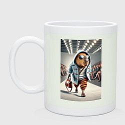 Кружка керамическая Капибара модель на дефиле животных, цвет: фосфор