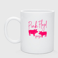 Кружка керамическая Pink Floyd pigs, цвет: белый