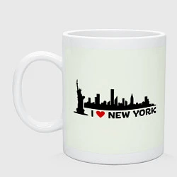 Кружка керамическая I love New York, цвет: фосфор