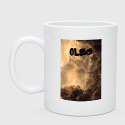 Кружка керамическая Oleg облака мрачные, цвет: белый