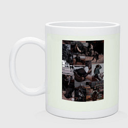 Кружка керамическая Конный спорт коллаж, цвет: фосфор