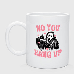 Кружка керамическая No you hang up Ghostface, цвет: белый