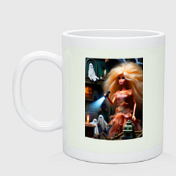 Кружка керамическая Барби с фонариком забралась на чердак в ночь на хэ, цвет: фосфор