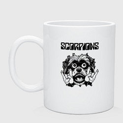 Кружка керамическая Scorpions - rock dog, цвет: белый