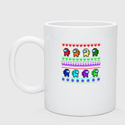 Кружка керамическая Among Us - ornament ugly new year, цвет: белый