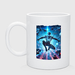 Кружка керамическая Spider man - cyberpunk fantasy, цвет: белый