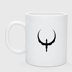 Кружка керамическая Чёрно-белый знак quake, цвет: белый