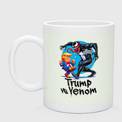 Кружка керамическая Venom vs Donald Trump - ai art fantasy, цвет: фосфор