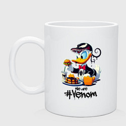 Кружка керамическая Venom-Duck and fastfood, цвет: белый