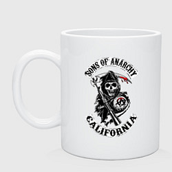 Кружка керамическая Sons of anarchy - logo, цвет: белый