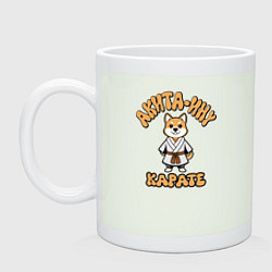 Кружка керамическая Собака акита каратист, цвет: фосфор