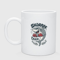 Кружка керамическая Shark team, цвет: белый