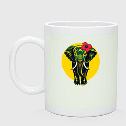 Кружка керамическая Слон и цветок, цвет: фосфор