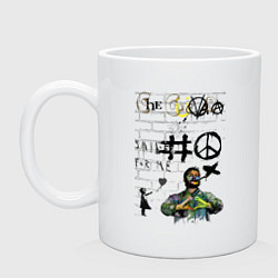 Кружка керамическая Che Guevara граффити, цвет: белый