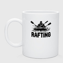 Кружка керамическая Рафтинг майнкрафт бурной воде, цвет: белый