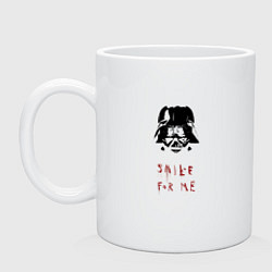 Кружка керамическая Улыбнись для darth vader, цвет: белый