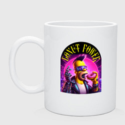 Кружка керамическая Homer Simpson - cyber donut power ai art, цвет: белый