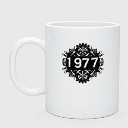 Кружка керамическая Механический год 1977, цвет: белый