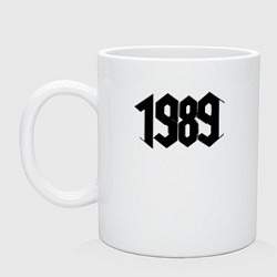 Кружка керамическая 1989 год в стиле ретро, цвет: белый