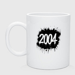 Кружка керамическая 2004 всплеск краски, цвет: белый