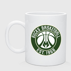 Кружка керамическая Милуоки Бакс - команда, цвет: белый