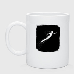 Кружка керамическая Плывущий под водой, цвет: белый