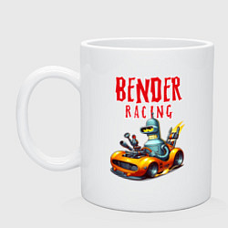 Кружка керамическая Bender racing - ai art fantasy, цвет: белый