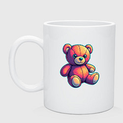 Кружка керамическая Милый плюшевый мишка, цвет: белый