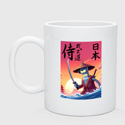 Кружка керамическая Bender samurai - bushido, цвет: белый