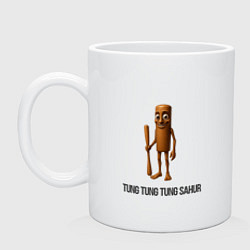 Кружка керамическая Tung tung tung Sahur Brainrot, цвет: белый