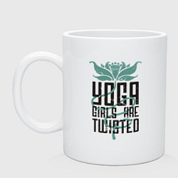 Кружка керамическая Yoga girls, цвет: белый