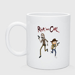 Кружка керамическая Рик и Карл, цвет: белый