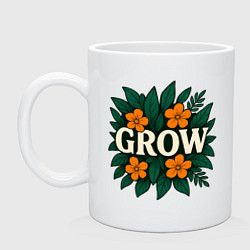 Кружка керамическая Grow, цвет: белый