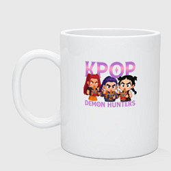 Кружка керамическая Кей-поп-охотницы на демонов чиби, цвет: белый