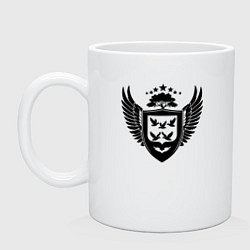 Кружка керамическая Крылатый щит Чебоксар, цвет: белый