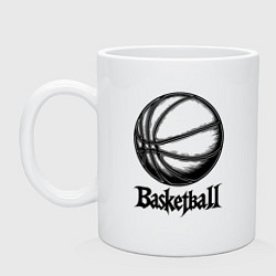 Кружка керамическая Basketball готический, цвет: белый